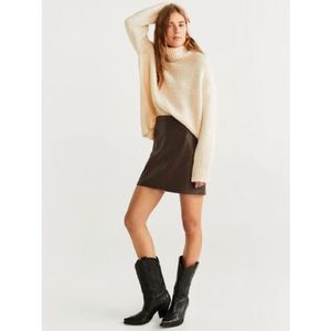 NWT Mango Faux Leather Mini Skirt